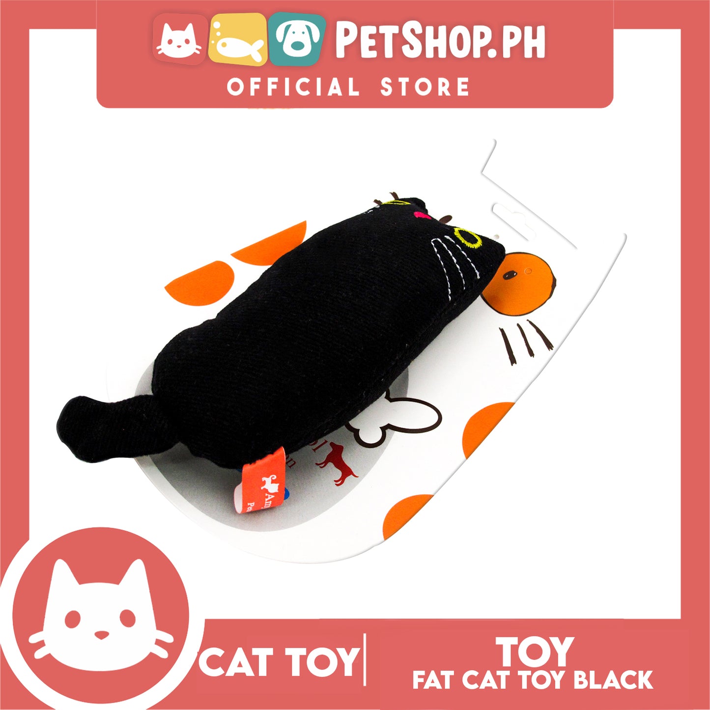 Amy Carol Fat Cat Toy Catnip (Black) Interactive Plush Cat Toy