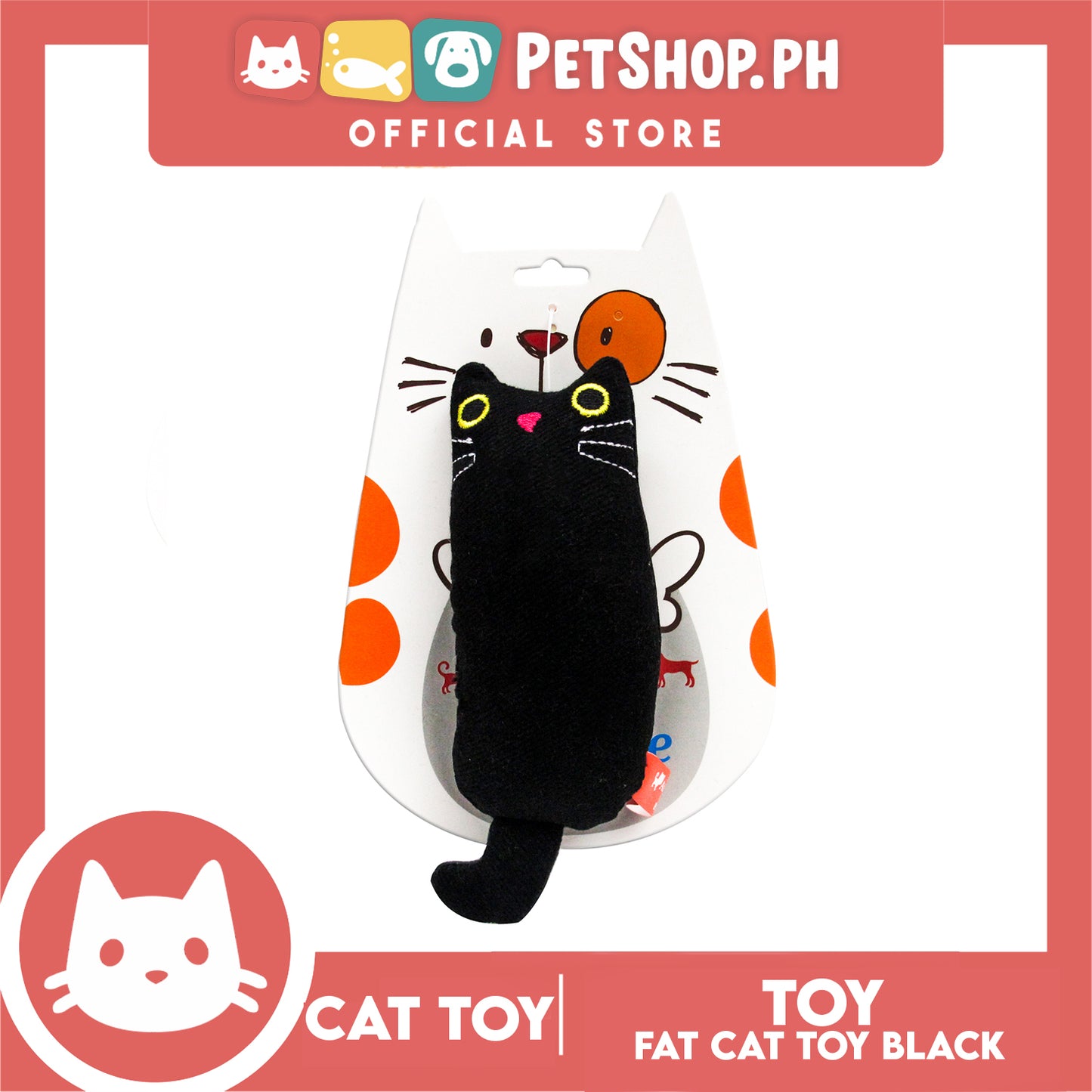 Amy Carol Fat Cat Toy Catnip (Black) Interactive Plush Cat Toy