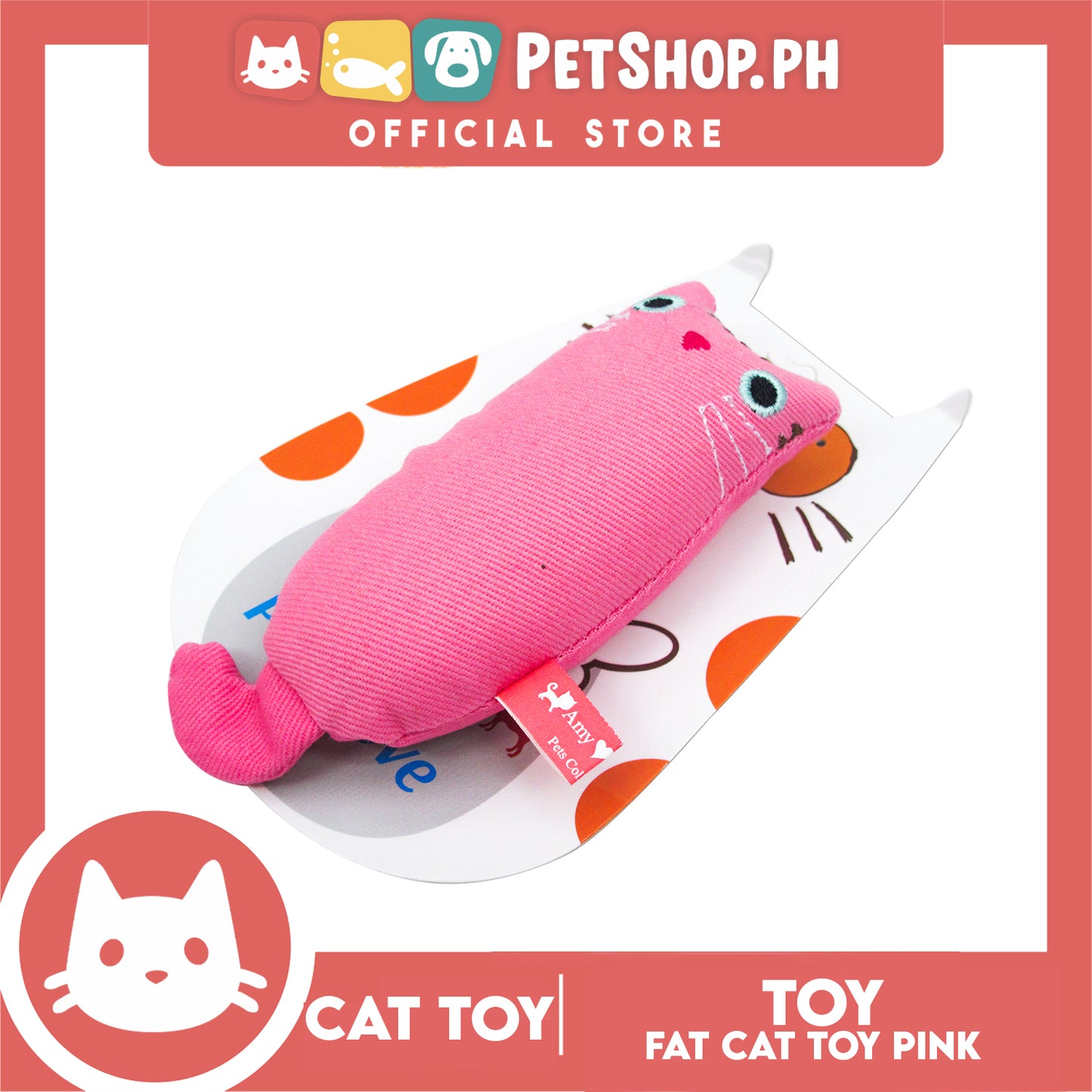 Amy Carol Fat Cat Toy Catnip (Pink) Interactive Plush Cat Toy