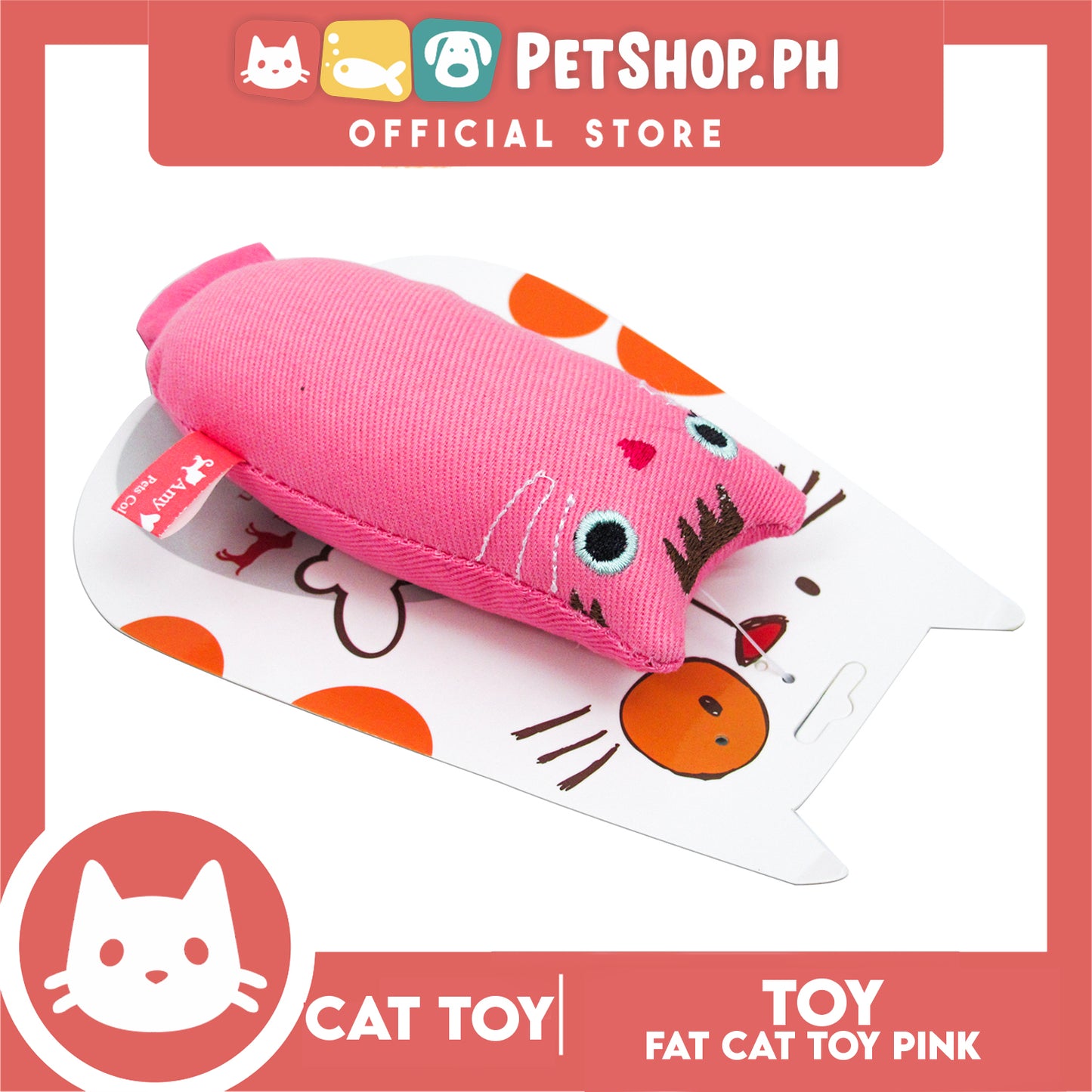 Amy Carol Fat Cat Toy Catnip (Pink) Interactive Plush Cat Toy