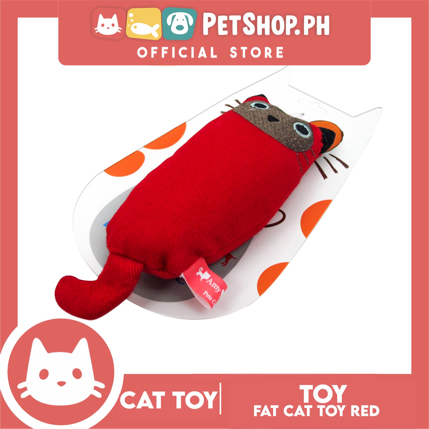 Amy Carol Fat Cat Toy Catnip (Red) Interactive Plush Cat Toy