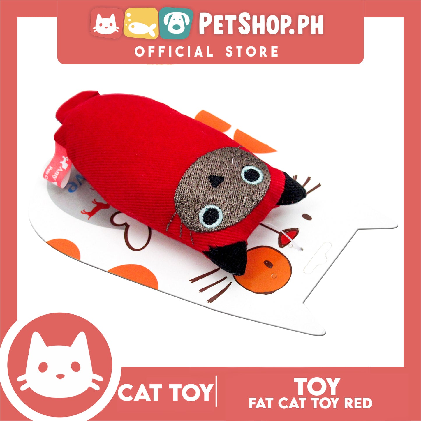 Amy Carol Fat Cat Toy Catnip (Red) Interactive Plush Cat Toy