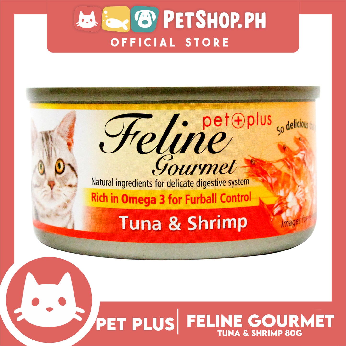 Pet Plus Feline Gourmet 80g (Tuna And Shrimp Flavor) Canned Cat Food