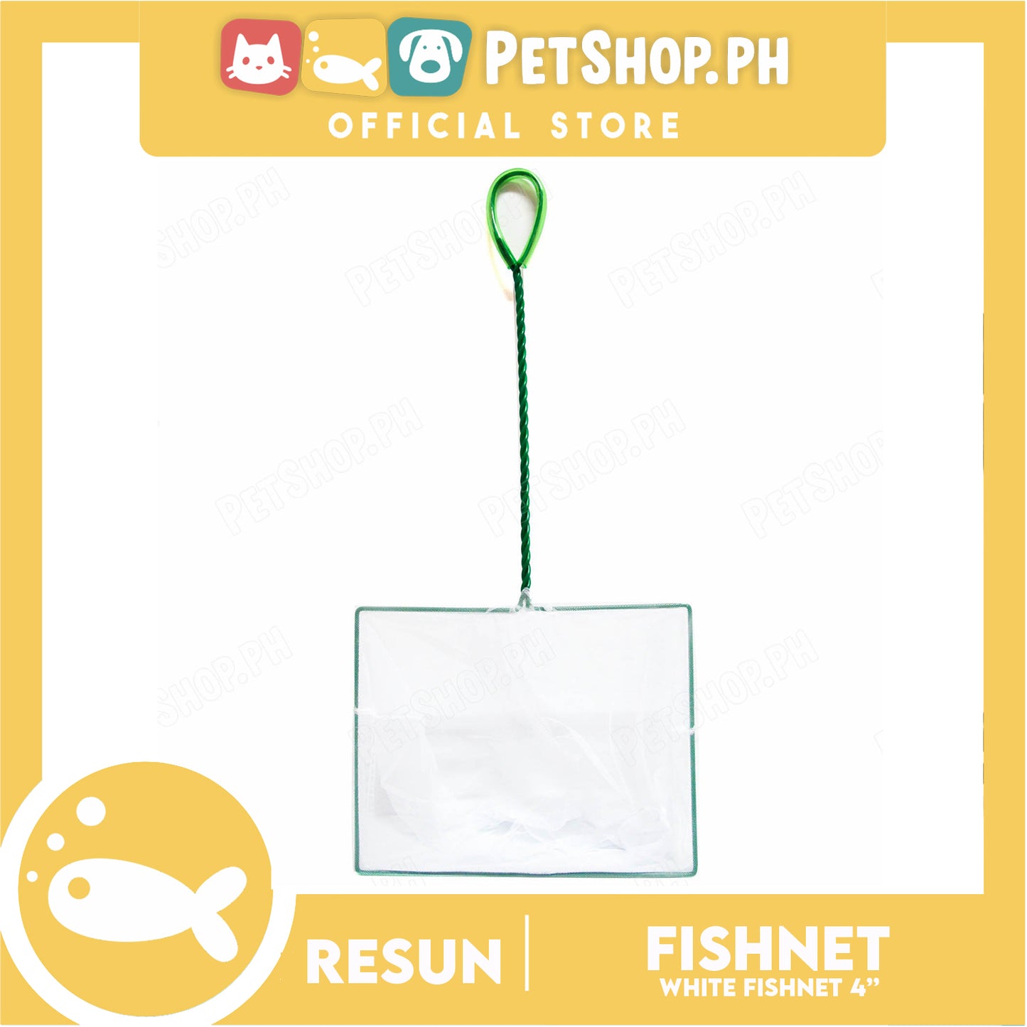 Resun Aquarium Fishnet with Handle 4'' (White) Fish Catch Net