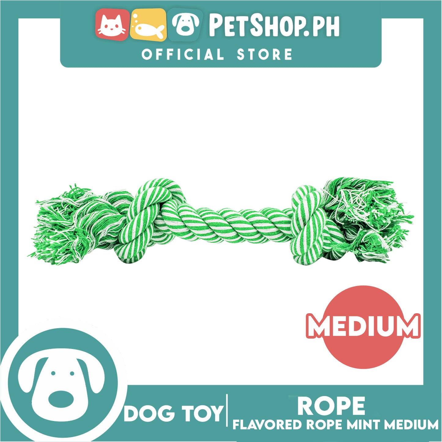 Amy Carol Flavored Rope Fresh Mint (Medium) Dog Rope