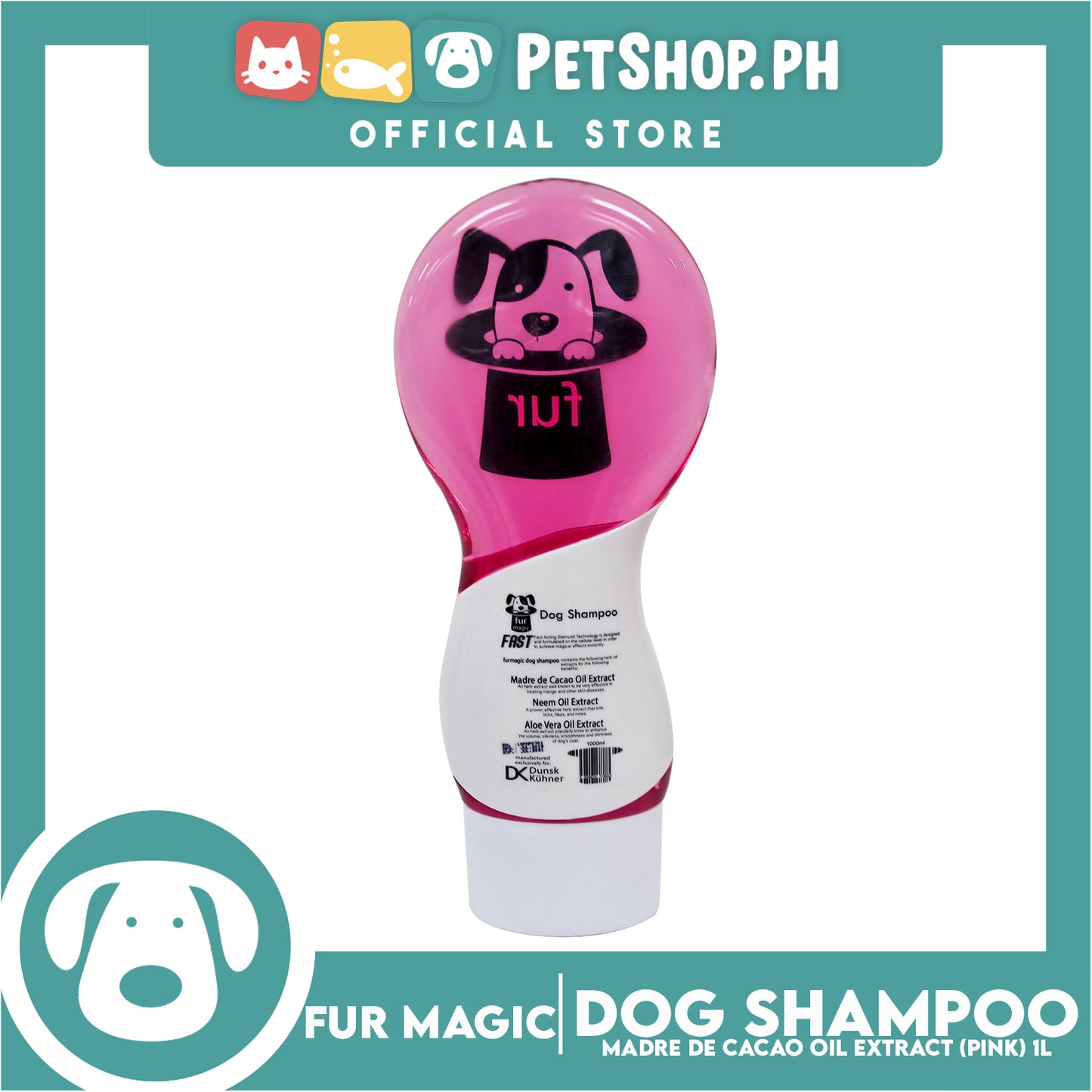 Fur magic with Fast Acting Stemcell Technology (Pink) 1000ml Dog Shampoo