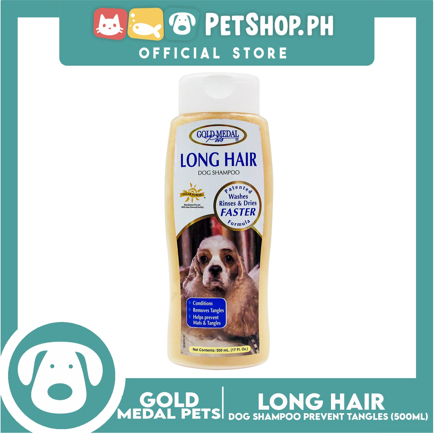 Gold Medal Pets Long Hair Dog Shampoo 17oz Helps Removes Tangles