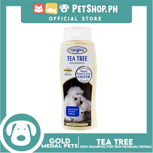 Gold Medal Pets Tea Tree Dog Shampoo 17oz Natural Relief from Skin Problems