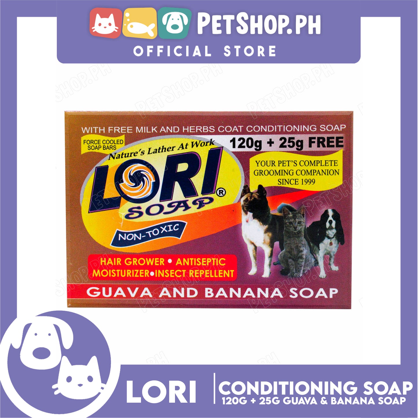 Nature's Lather At Work Lori Soap Non-Toxic 120g (Guava And Banana Soap) Dog Soap, Dog Grooming