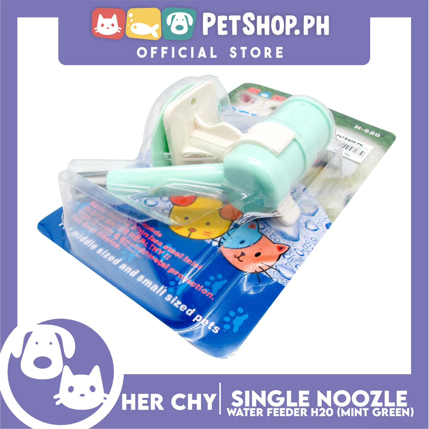 Her Chy Single Nozzle Pet Water Feeder Green H520