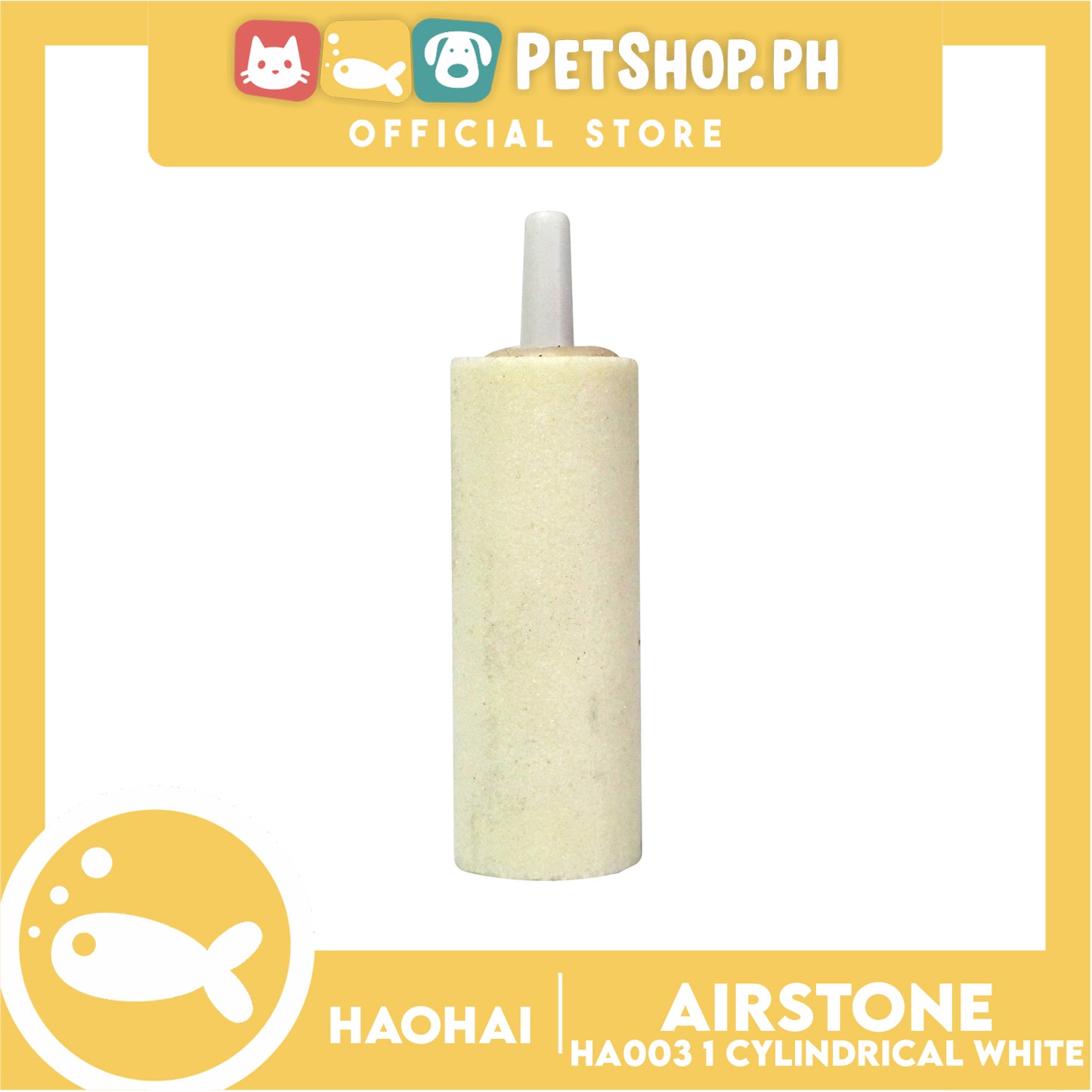 HA003 1 Cylindrical White Airstone