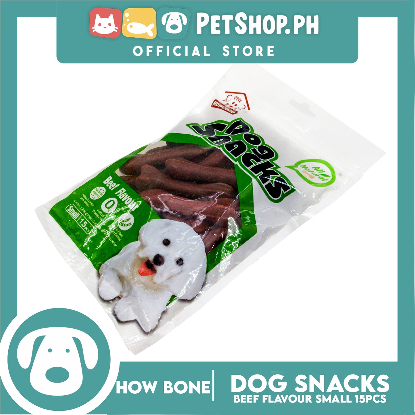 Howbone All Natural Dog Snacks Beef Flavor 15pcs