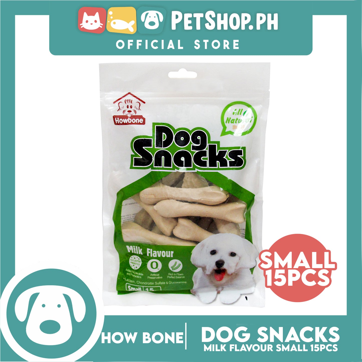 Howbone All Natural Dog Snacks Milk Flavor 15pcs