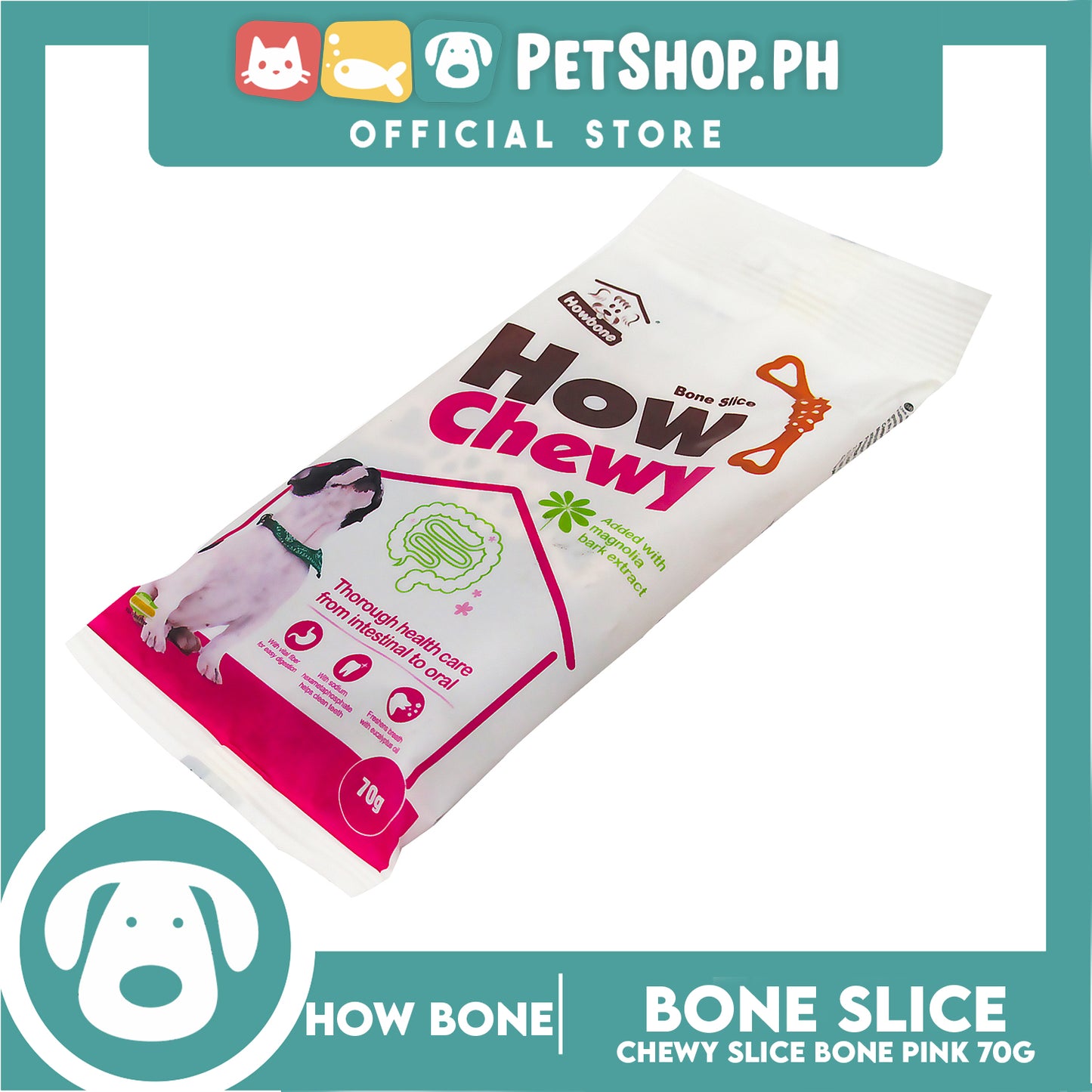 Howbone Chewy Slice Bone Pink 70g Dog Dental Chew