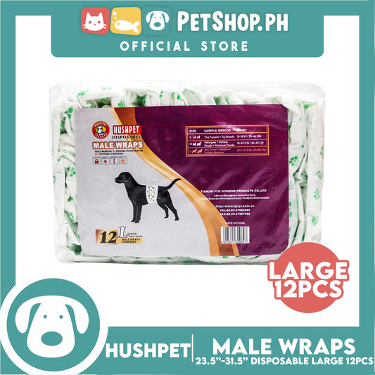 Hushpet Male Wrap Disposable Dog Diaper 12pcs. (Large)