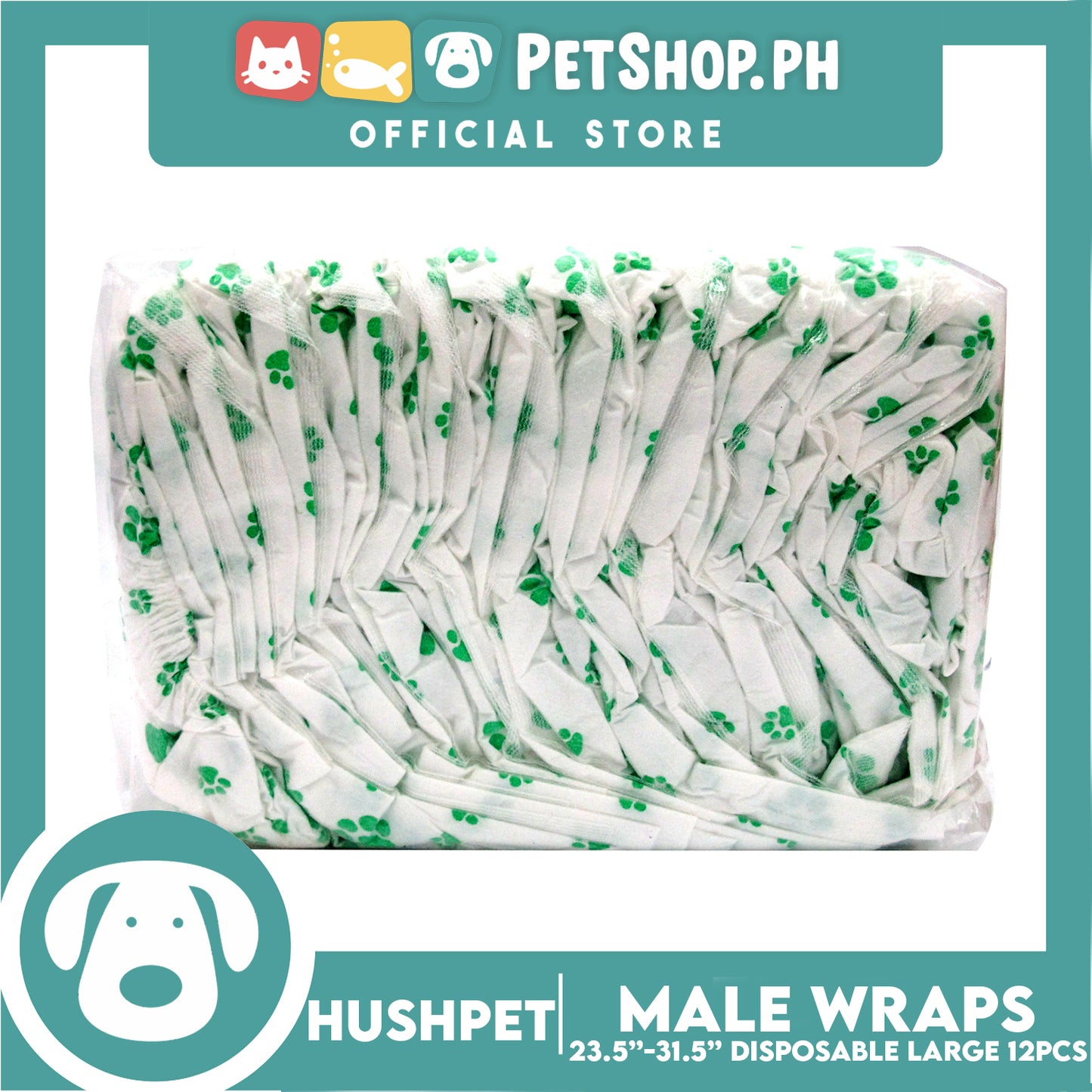 Hushpet Male Wrap Disposable Dog Diaper 12pcs. (Large)