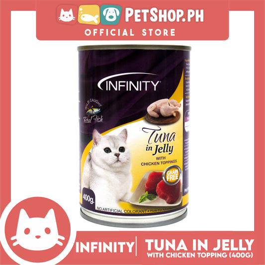 Infinity Tuna In Jelly, Grain Free 400g Canned Wet Food (Chicken Toppings) Cat Food
