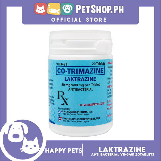 Happy Pets Co-Trimazine Laktrazine 20 Tablets Antibacterial 80mg/400mg Per Tablet