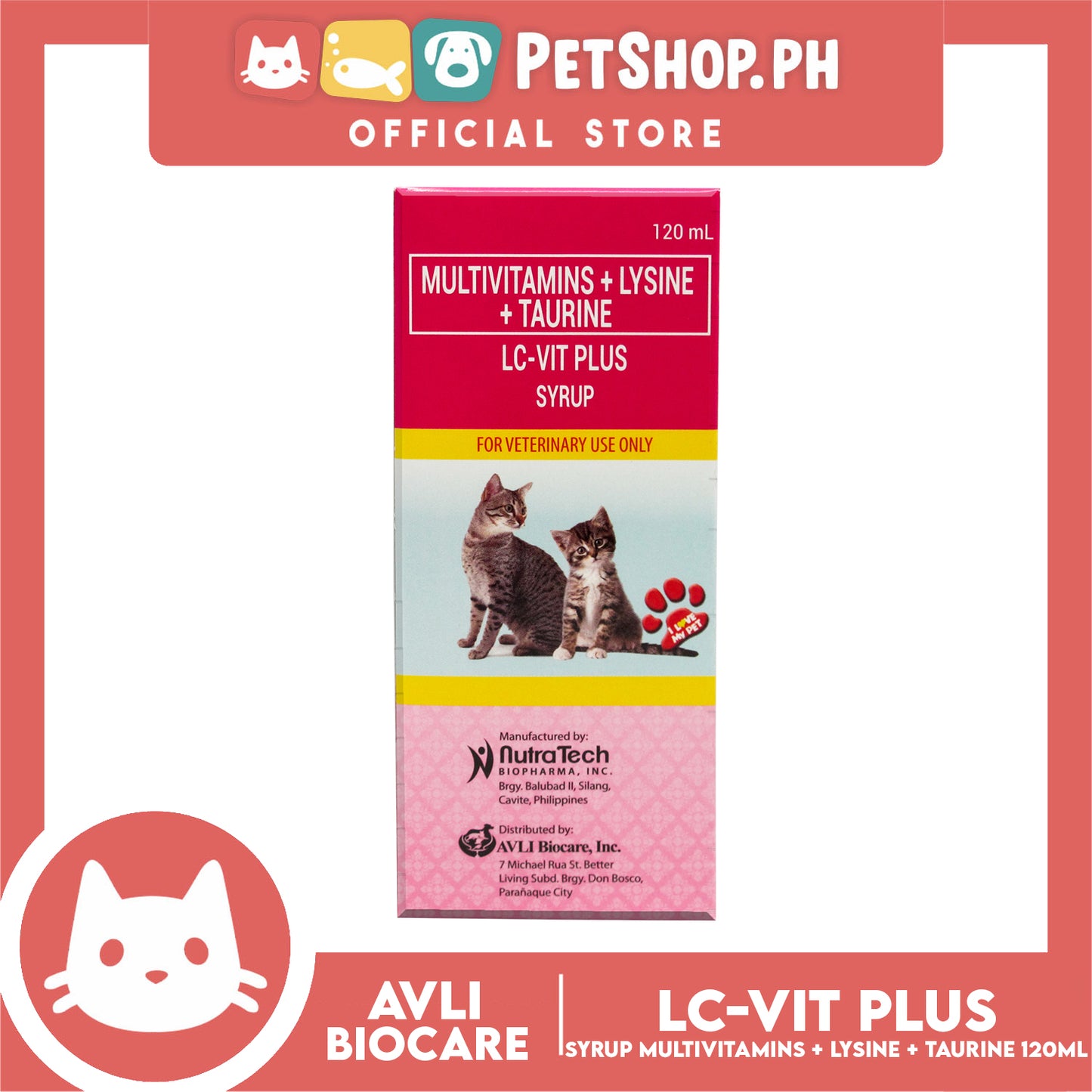 LC-VIT Plus Syrup Multivitamins + Lysine + Taurine 120ml