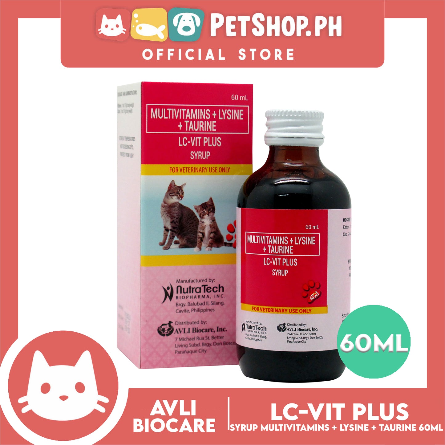 LC-VIT Plus Syrup Multiviamins + Lysine + Taurine 60ml
