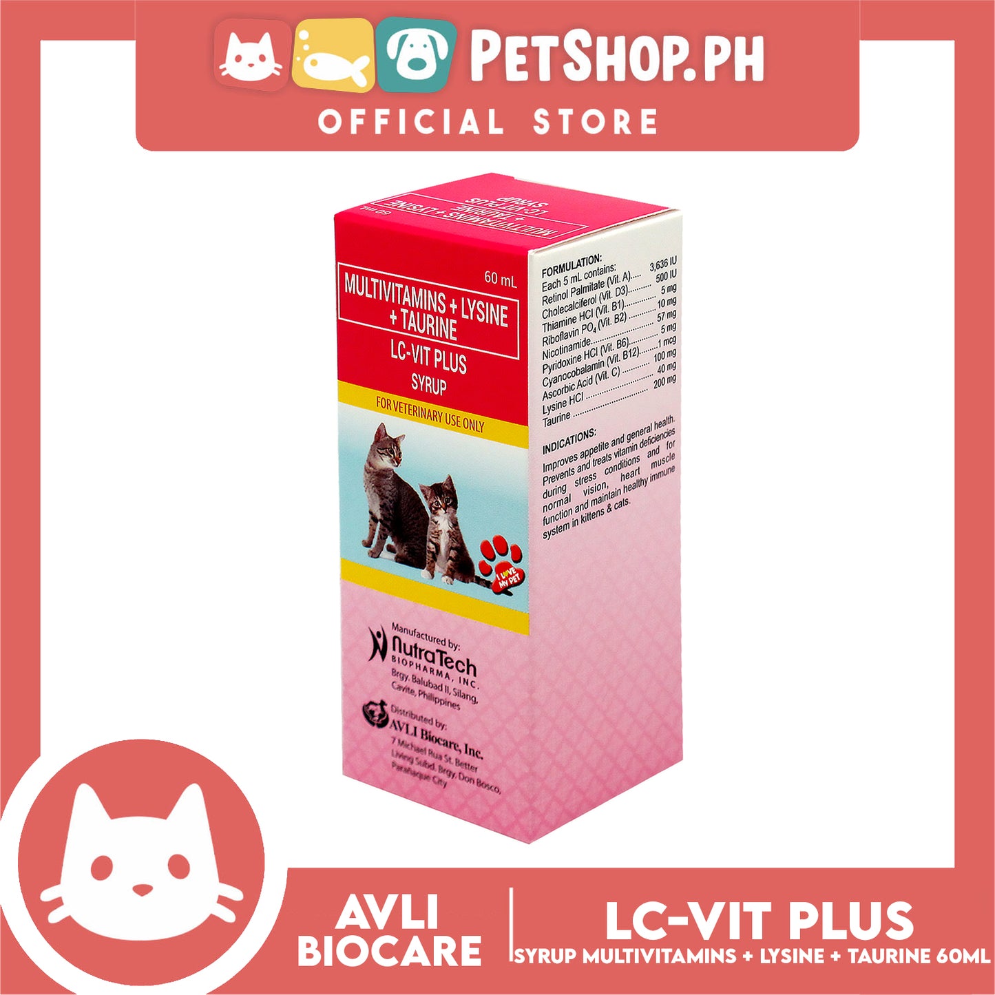 LC-VIT Plus Syrup Multiviamins + Lysine + Taurine 60ml