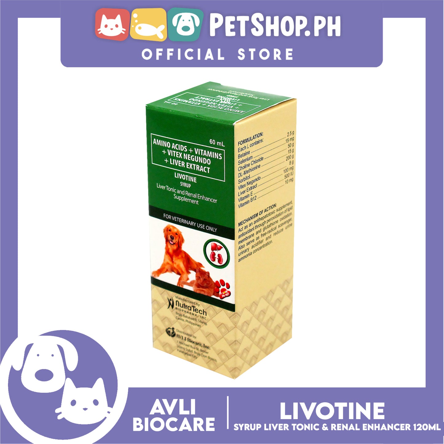 NutraTech Amino Acids + Vitamins + Vitex Negundo + Liver Extract Livotine Syrup 120ml