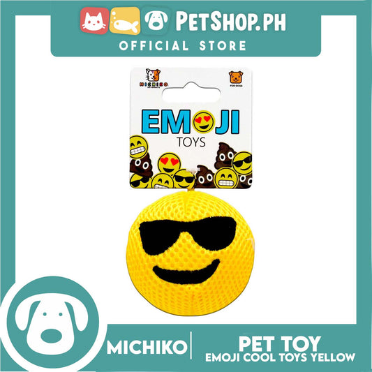 Michiko Emoji Toy Squeaky (Cool) Dog Pet Toy
