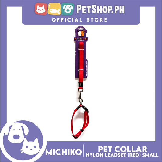 Michiko Nylon Collar Lead Set Red (Small) Dog Pet Collar