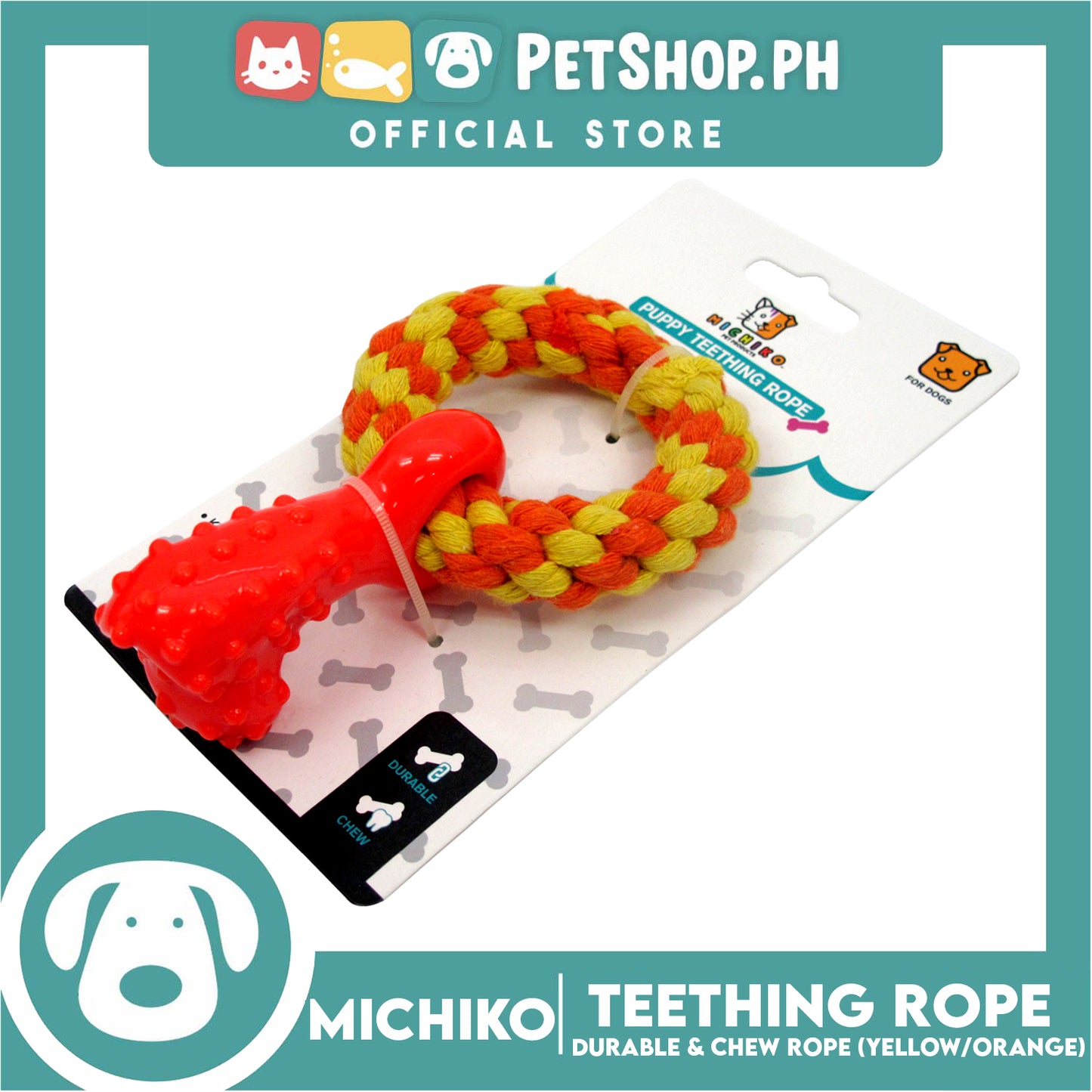Michiko Puppy Teething Rope Orange
