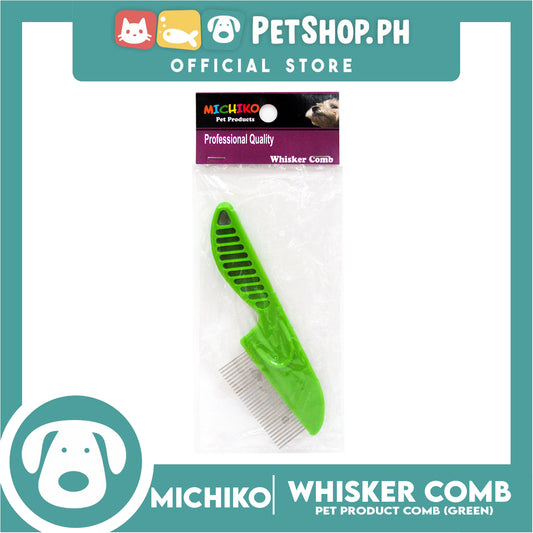 Michiko Pet Whisker Comb (Green) Pet Flea Comb, Pet Grooming