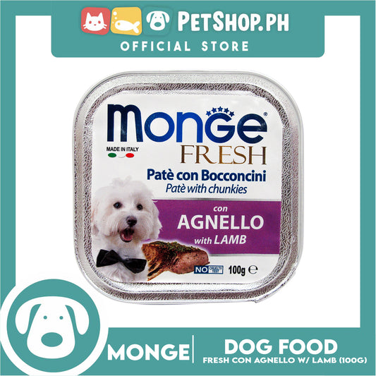 Monge Fresh Pate And Chunkies 100g (Agnello With Lamb) Dog Wet Food