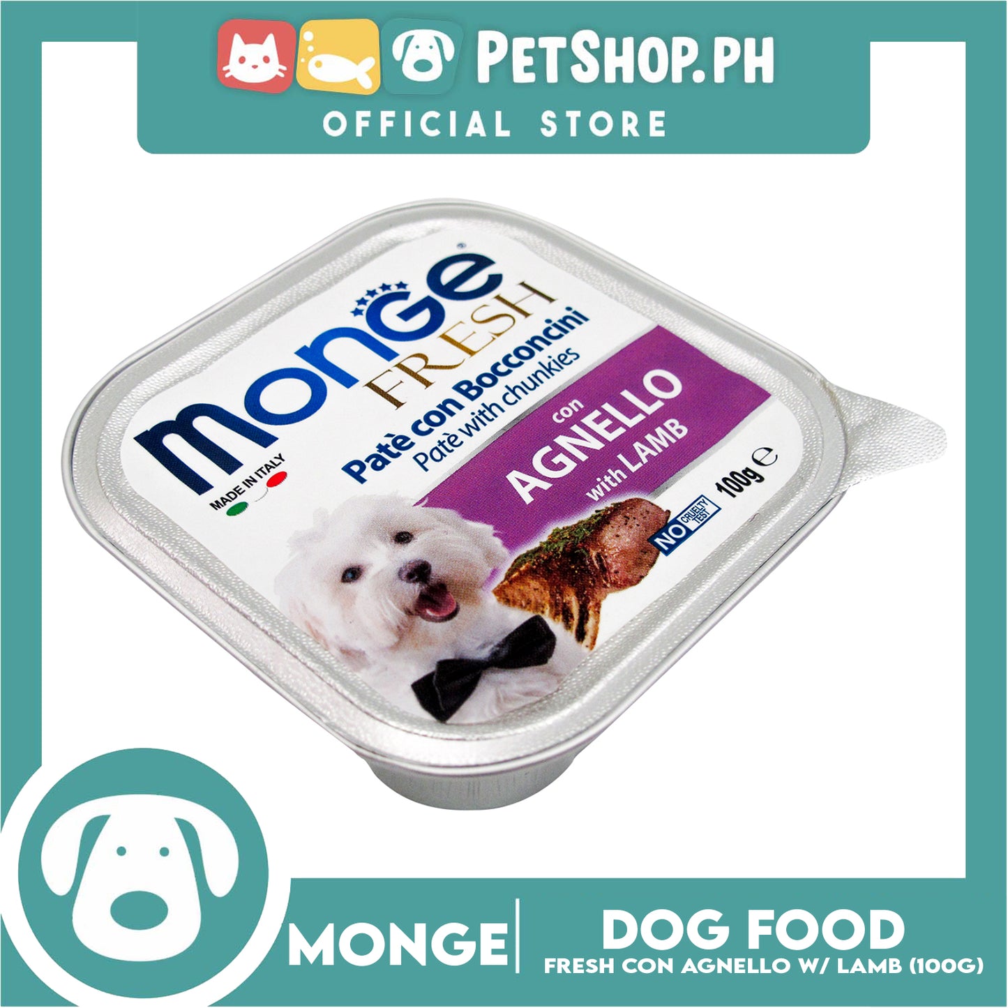 Monge Fresh Pate And Chunkies 100g (Agnello With Lamb) Dog Wet Food