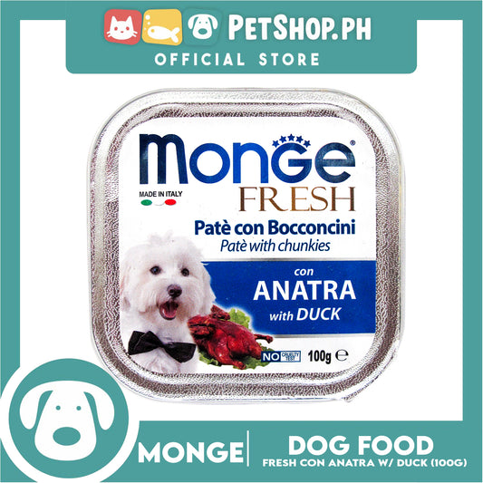 Monge Fresh Pate And Chunkies 100g (Anatra With Duck) Dog Wet Food