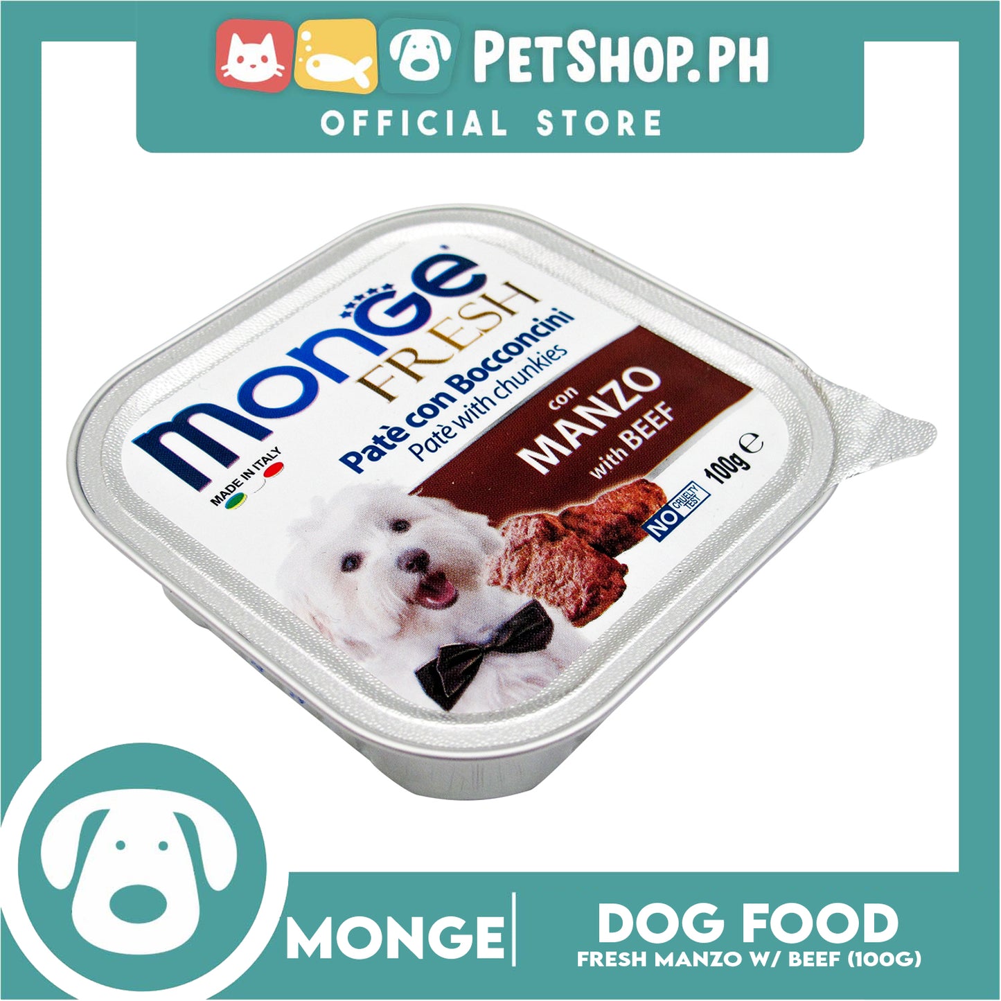 Monge Fresh Pate And Chunkies 100g (Manzo With Beef) Dog Wet Food