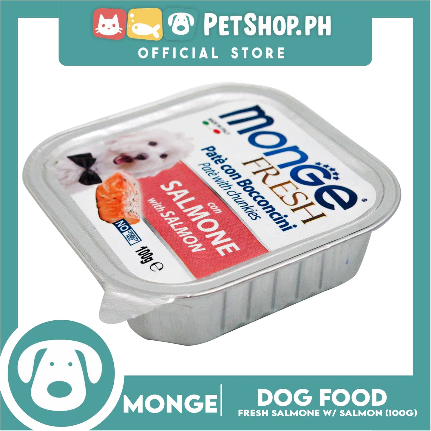 Monge Fresh Pate And Chunkies 100g (Salmone With Salmon) Dog Wet Food