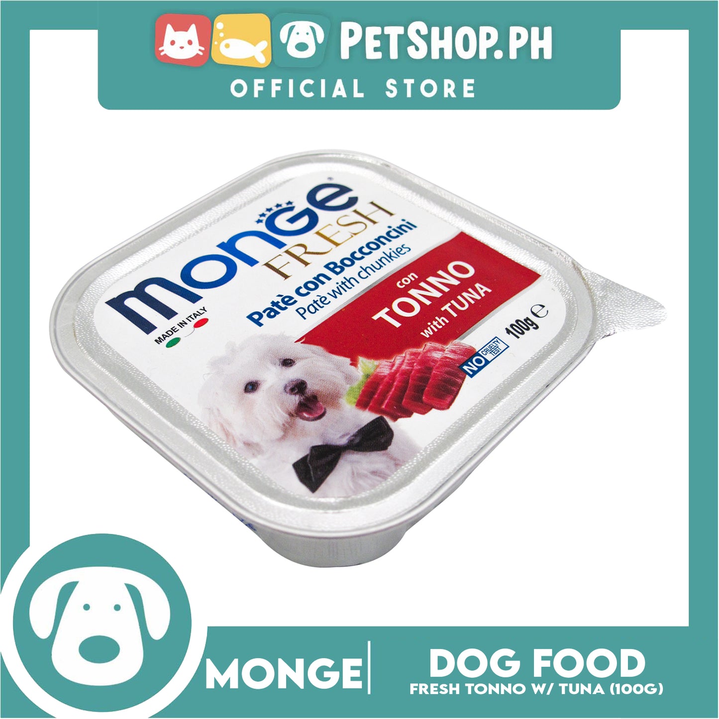 Monge Fresh Pate And Chunkies 100g (Tonno With Tuna) Dog Wet Food
