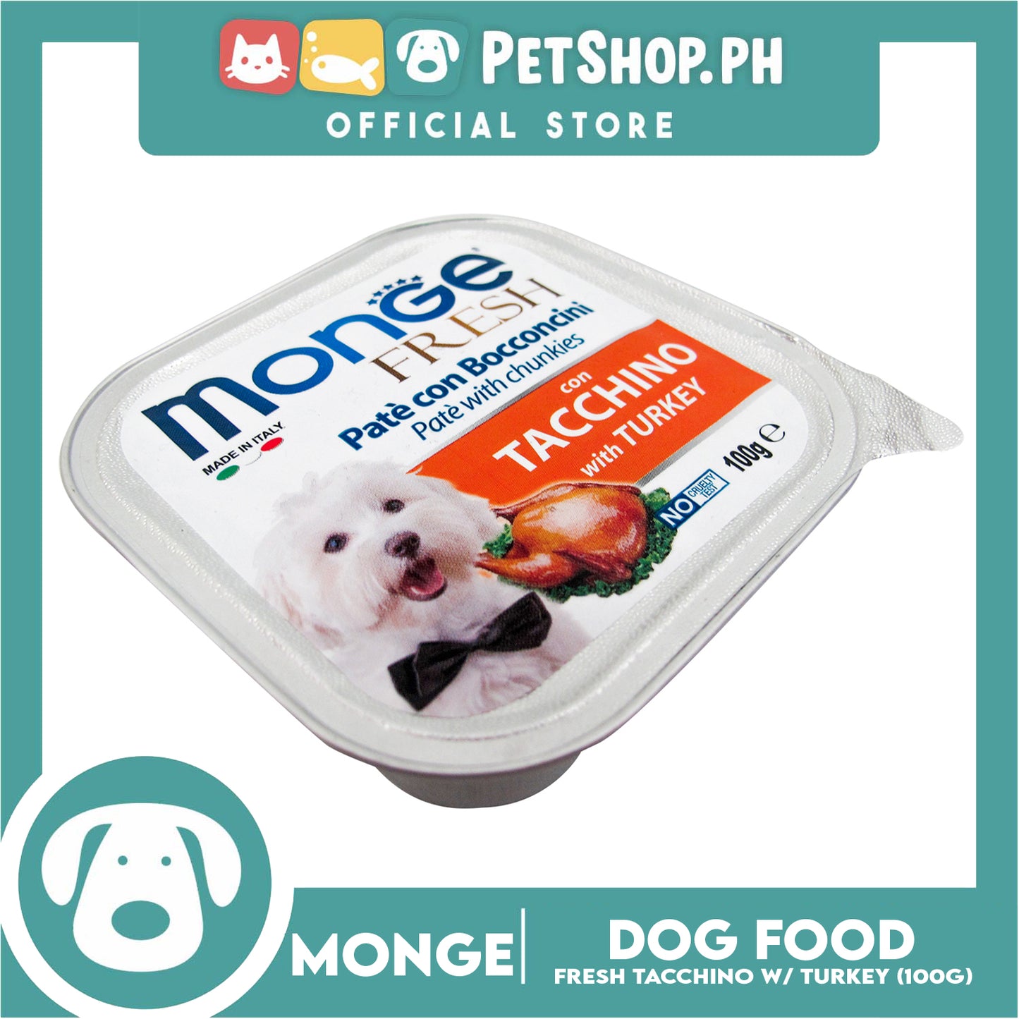 Monge Fresh Pate And Chunkies 100g (Tachinno With Turkey) Dog Wet Food