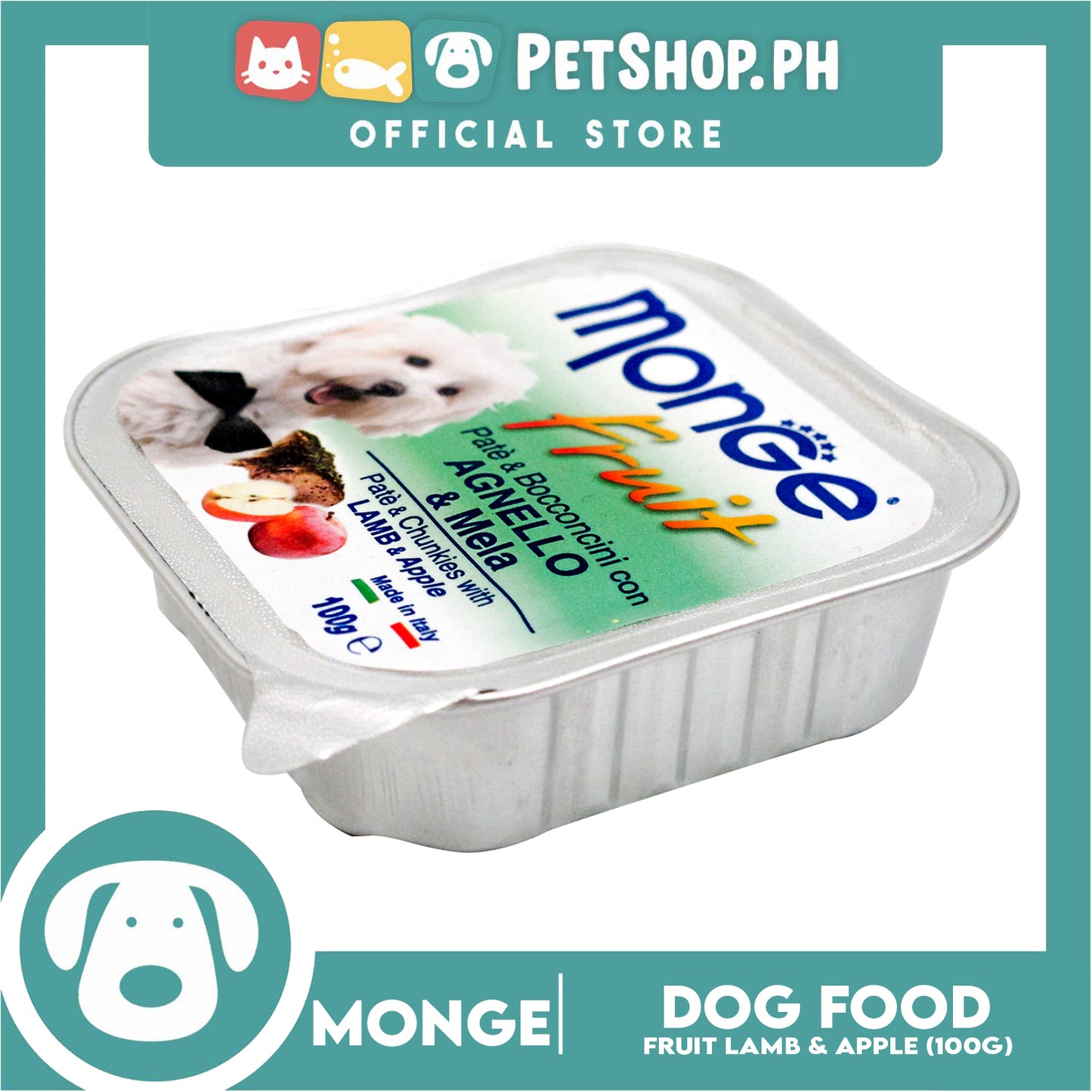 Monge Fruit Pate And Chunkies 100g (Lamb And Apple) Dog Wet Food