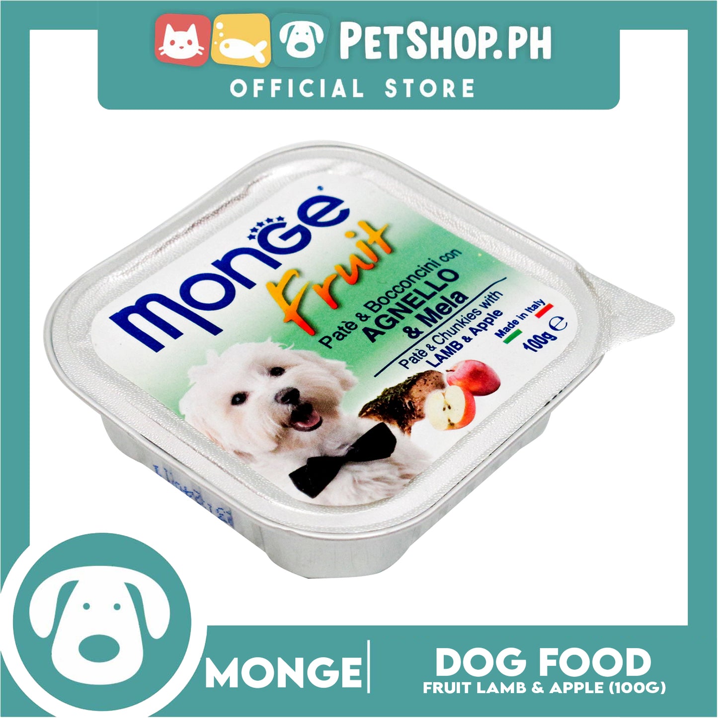 Monge Fruit Pate And Chunkies 100g (Lamb And Apple) Dog Wet Food