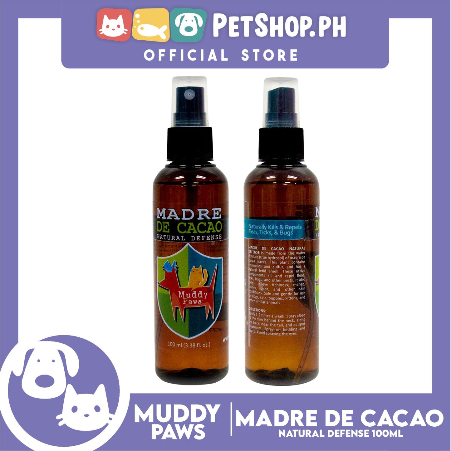 Muddy Paws Madre de Cacao Natural Defense 100mL