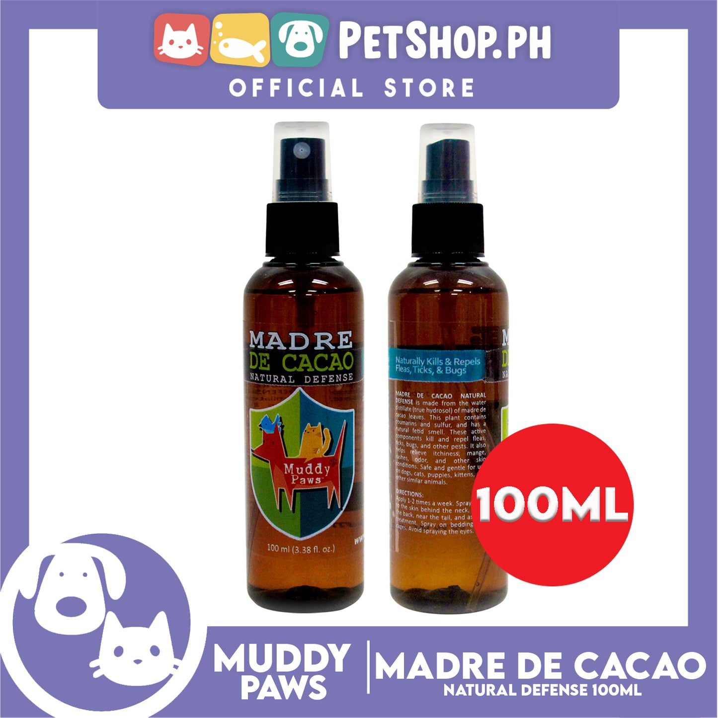 Muddy Paws Madre de Cacao Natural Defense 100mL