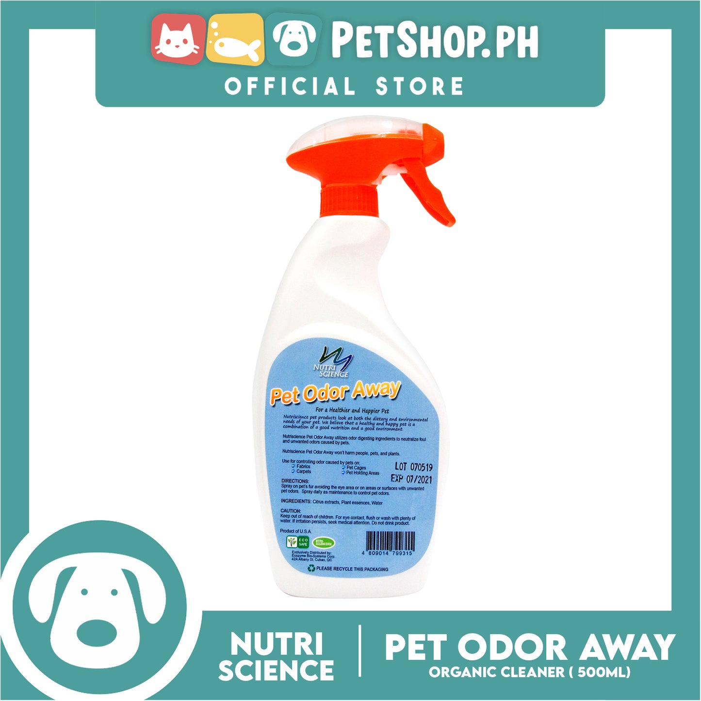 Nutri Science Pet Odor Away 500mL