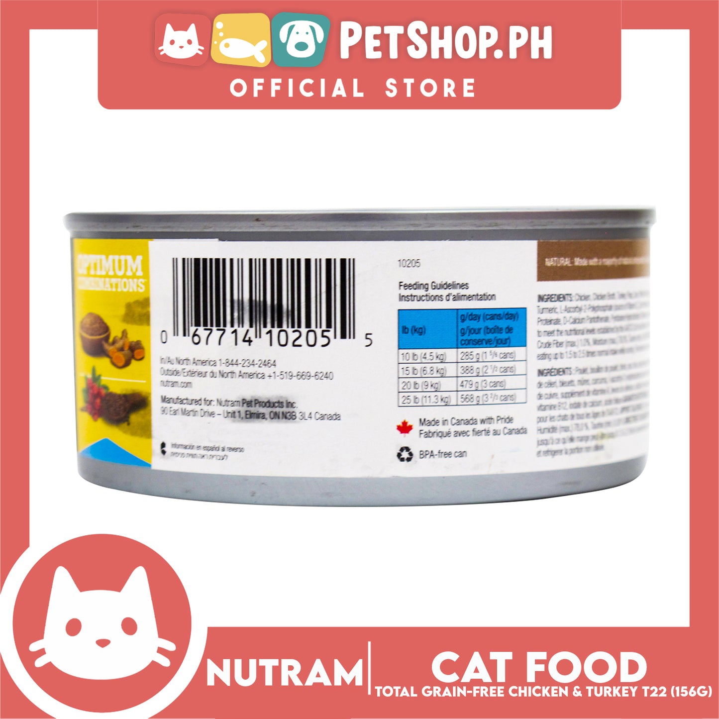 Nutram T22 Total Grain-Free Chicken and Turkey Recipe Cat Food