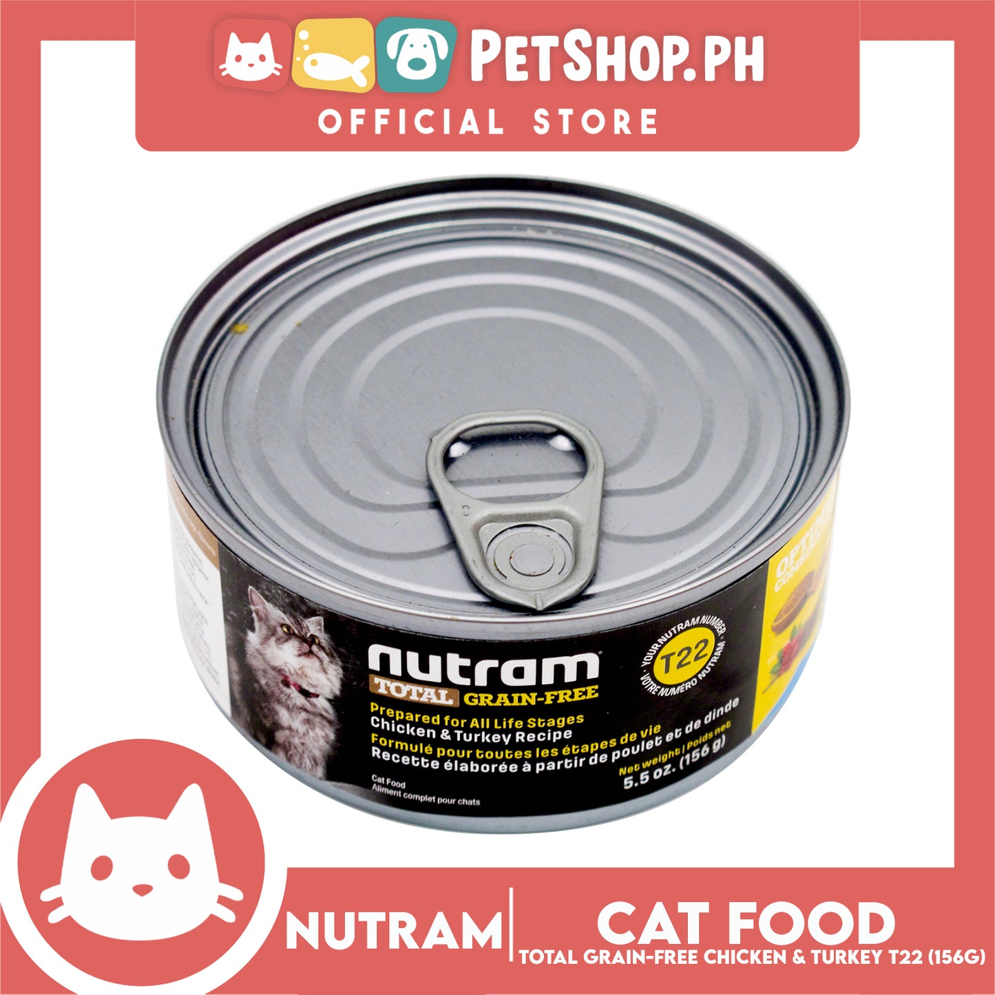 Nutram T22 Total Grain-Free Chicken and Turkey Recipe Cat Food