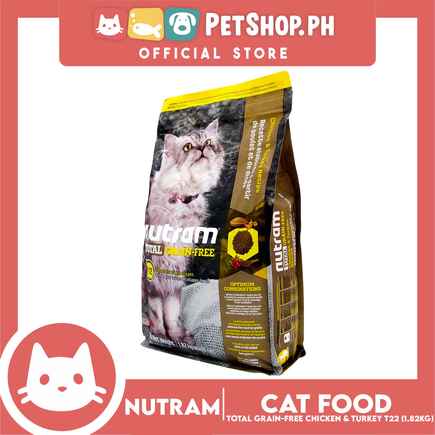 Nutram T22 Total Grain-Free Chicken and Turkey Recipe Cat Food