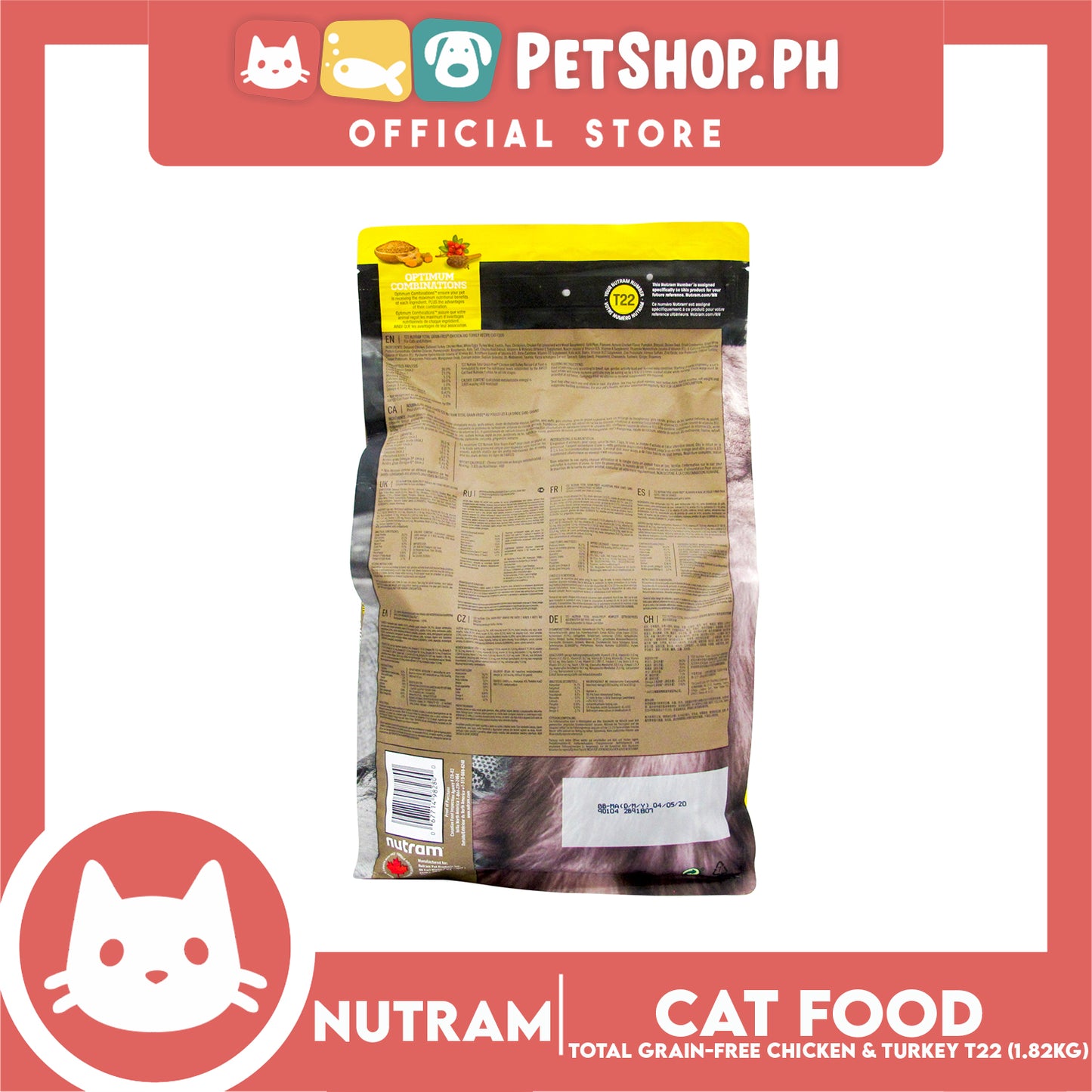 Nutram T22 Total Grain-Free Chicken and Turkey Recipe Cat Food
