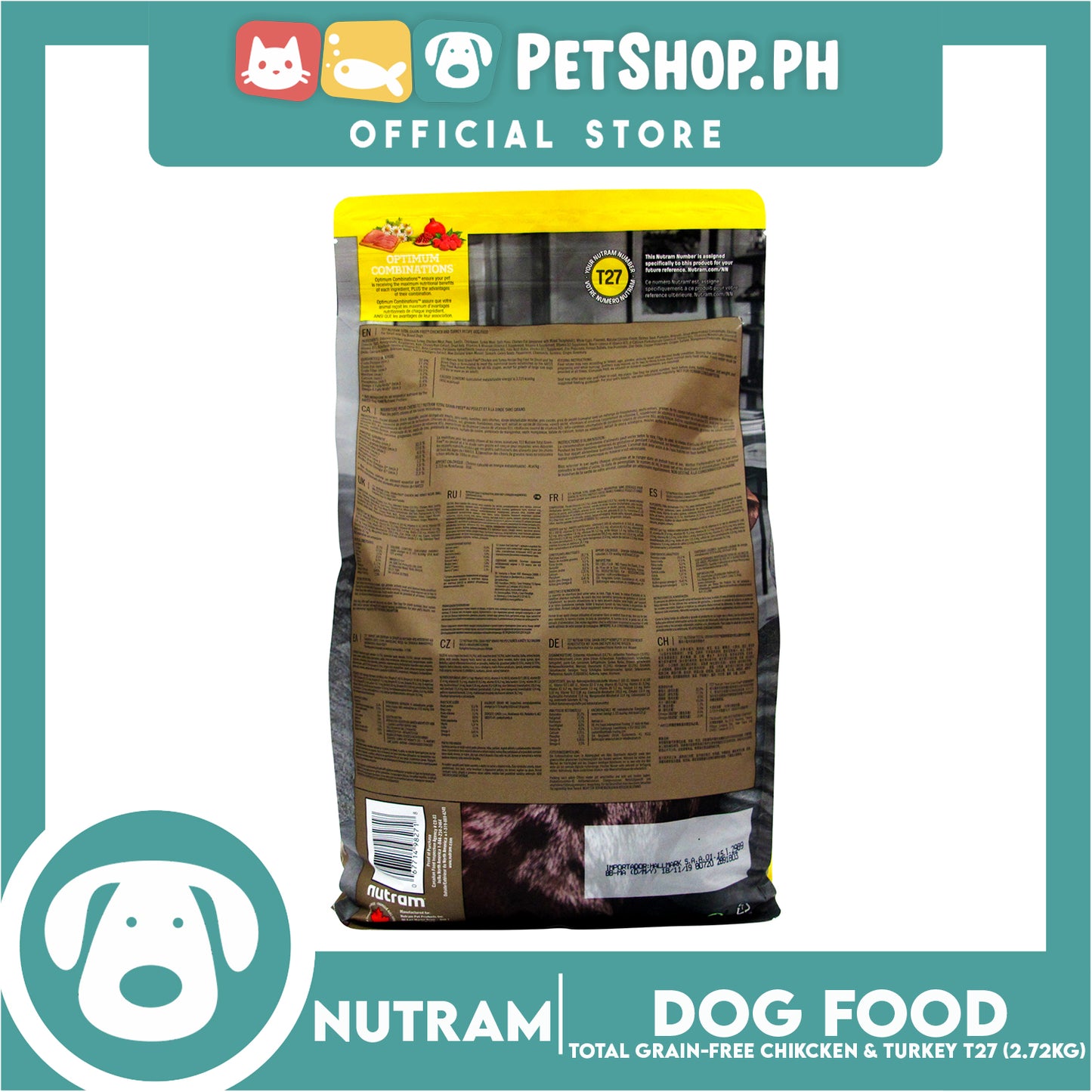 Nutram T27 Total Grain-Free Chicken & Turkey Dog Food