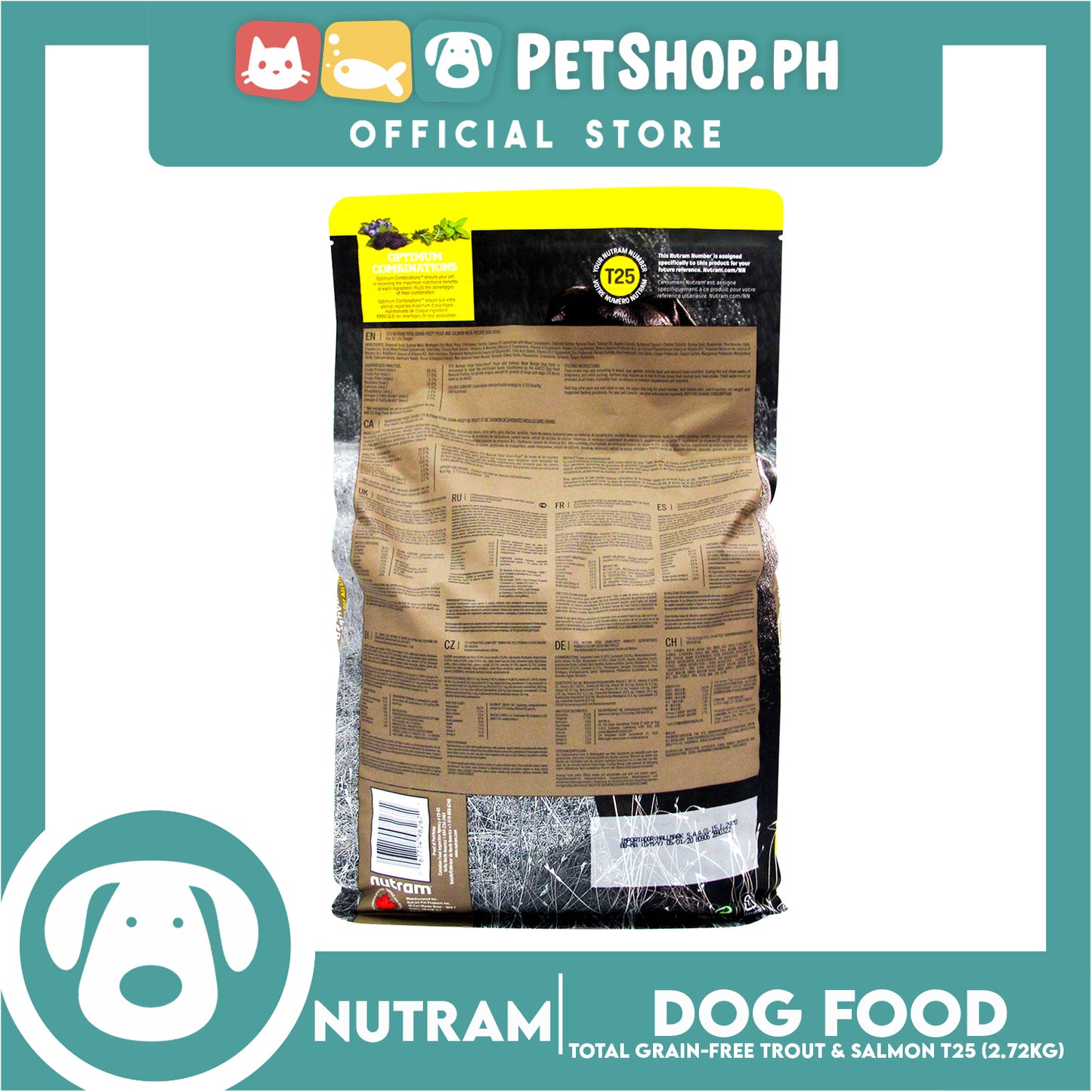 Nutram T25 Total Grain-Free Trout and Salmon Meal Recipe Dog Food