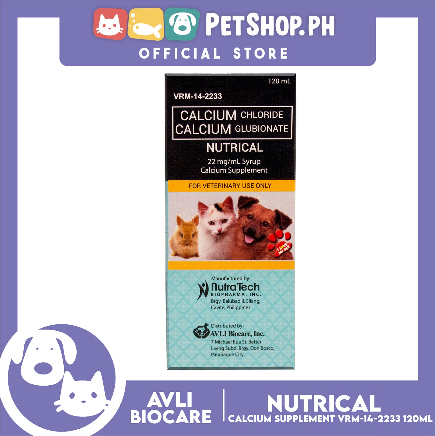 Nutrical Calcium Supplement, Calcium Chloride and Calcium Glubionate 120ml VRM-14-2233
