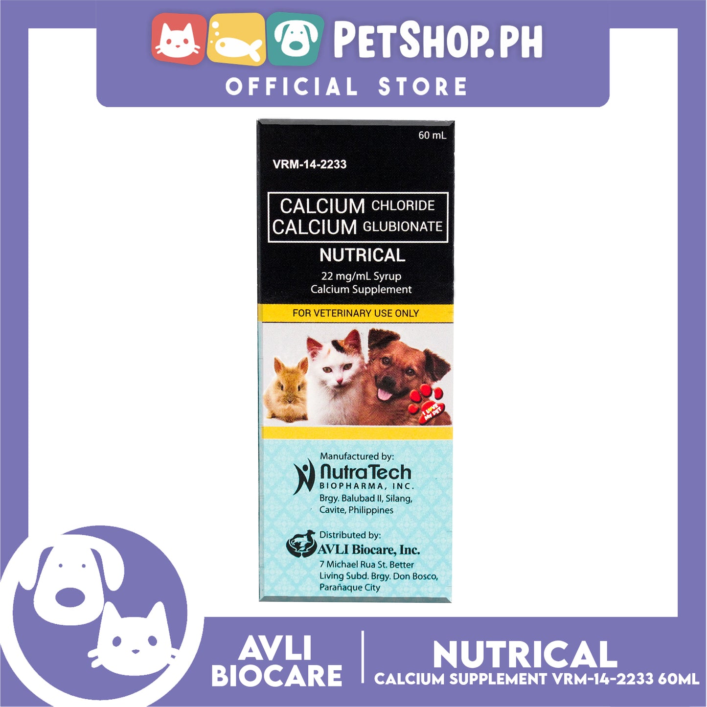 Nutrical Calcium Supplement VRM-14-2233 60ml for Pets Dietary Supplement